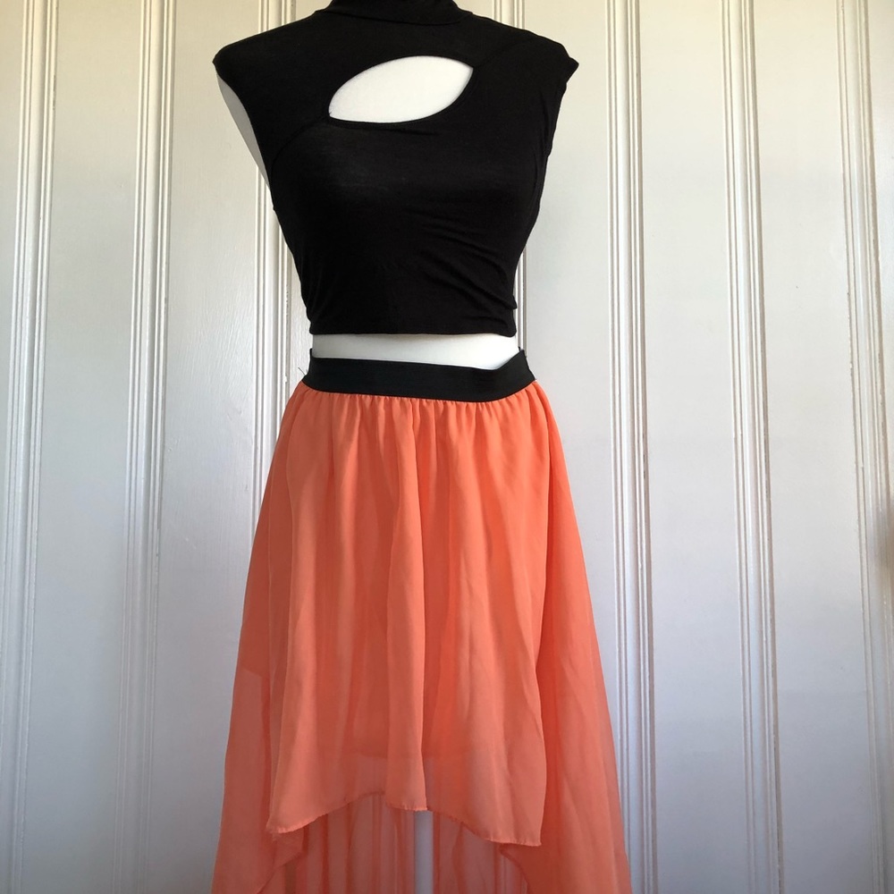 NWT orange High-low skirt - Picture 1 of 7
